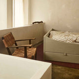 Curved Bed Frame Light Beige, RYE