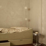 Curved Bed Frame Light Beige, RYE