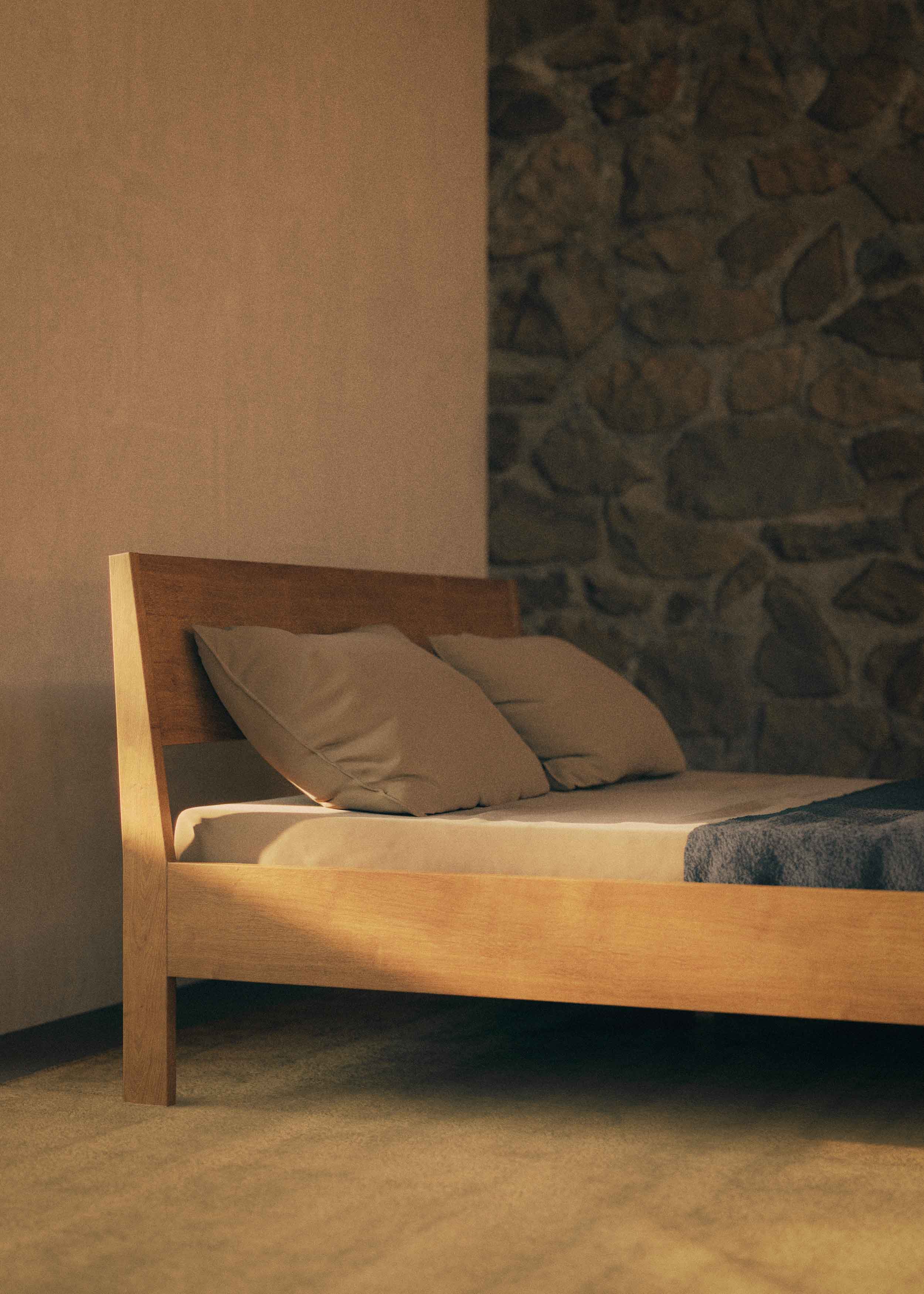 Ejer Bed Frame With Headboard Oiled Oak, RYE