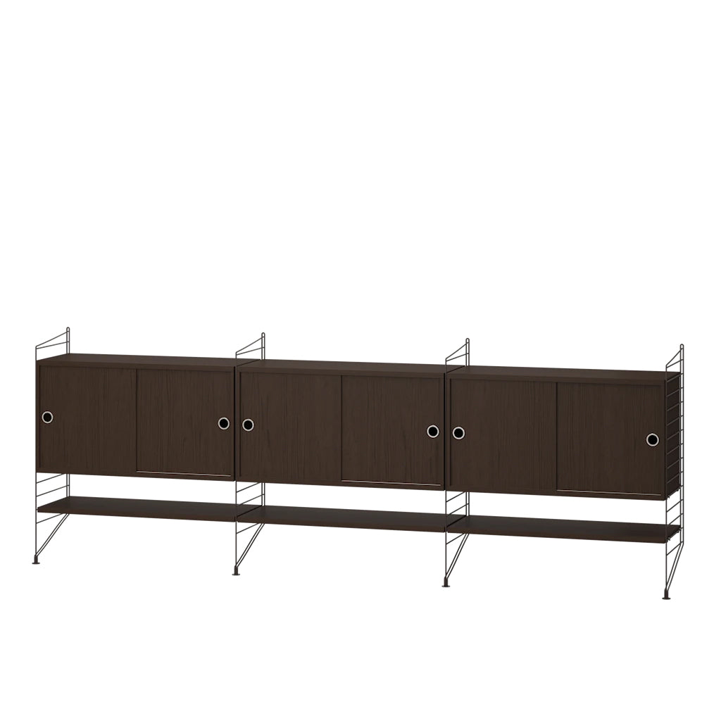Sideboard With Cabinets Dark Oak, String Furniture