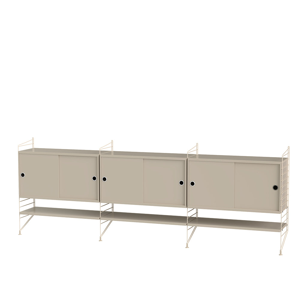 Sideboard With Cabinets Beige, String Furniture