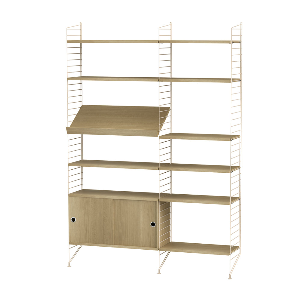 Display Unit With Cabinet Oak, String Furniture