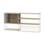 Wall Unit With Display Cabinet Oak Ash, String Furniture