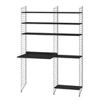 Work Unit With Shelves Black Ash, String