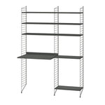 Work Unit With Shelves Dark Grey, String Furniture