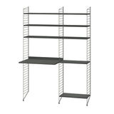 Work Unit With Shelves Dark Grey, String Furniture