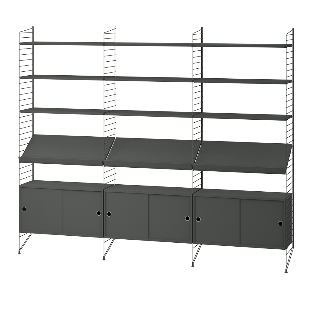 Display Unit Large Dark Grey, String Furniture