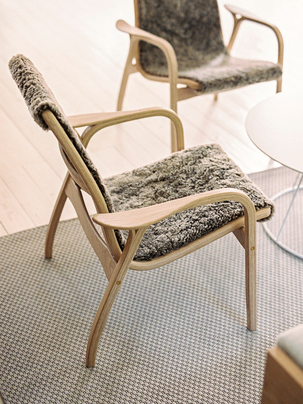 Laminett Easy Chair Oiled Oak Sahara Sheepskin, Swedese
