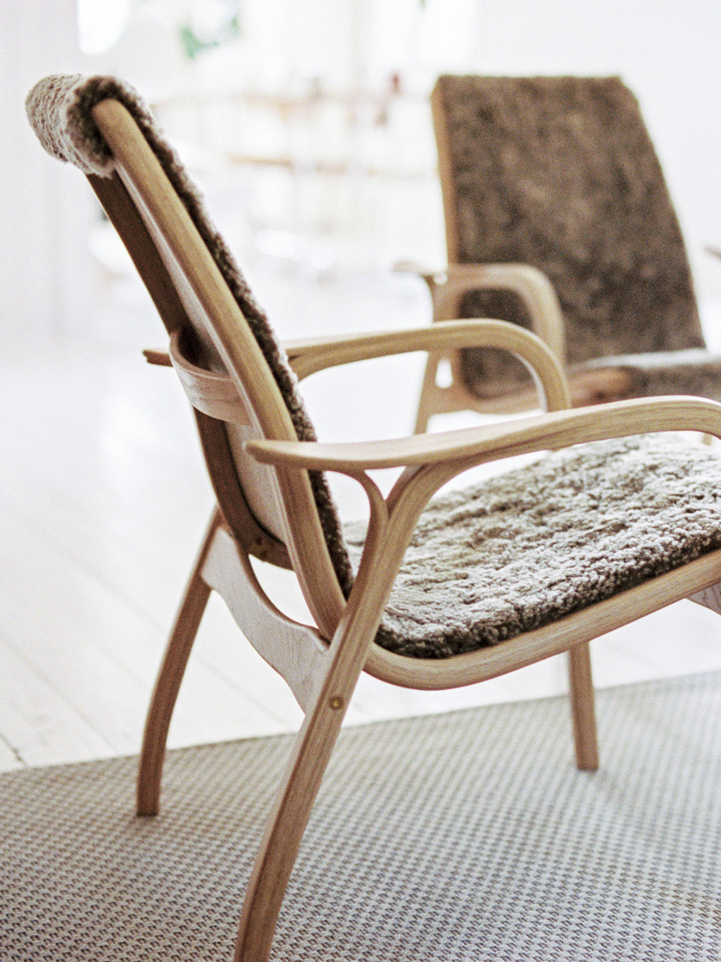 Laminett Easy Chair Oiled Oak Sahara Sheepskin, Swedese