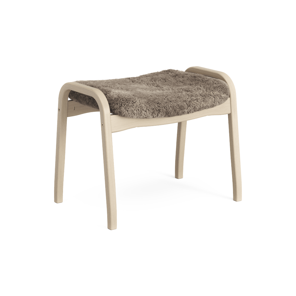 Lamino Stool Lacquered Beech Sahara Sheepskin, Swedese