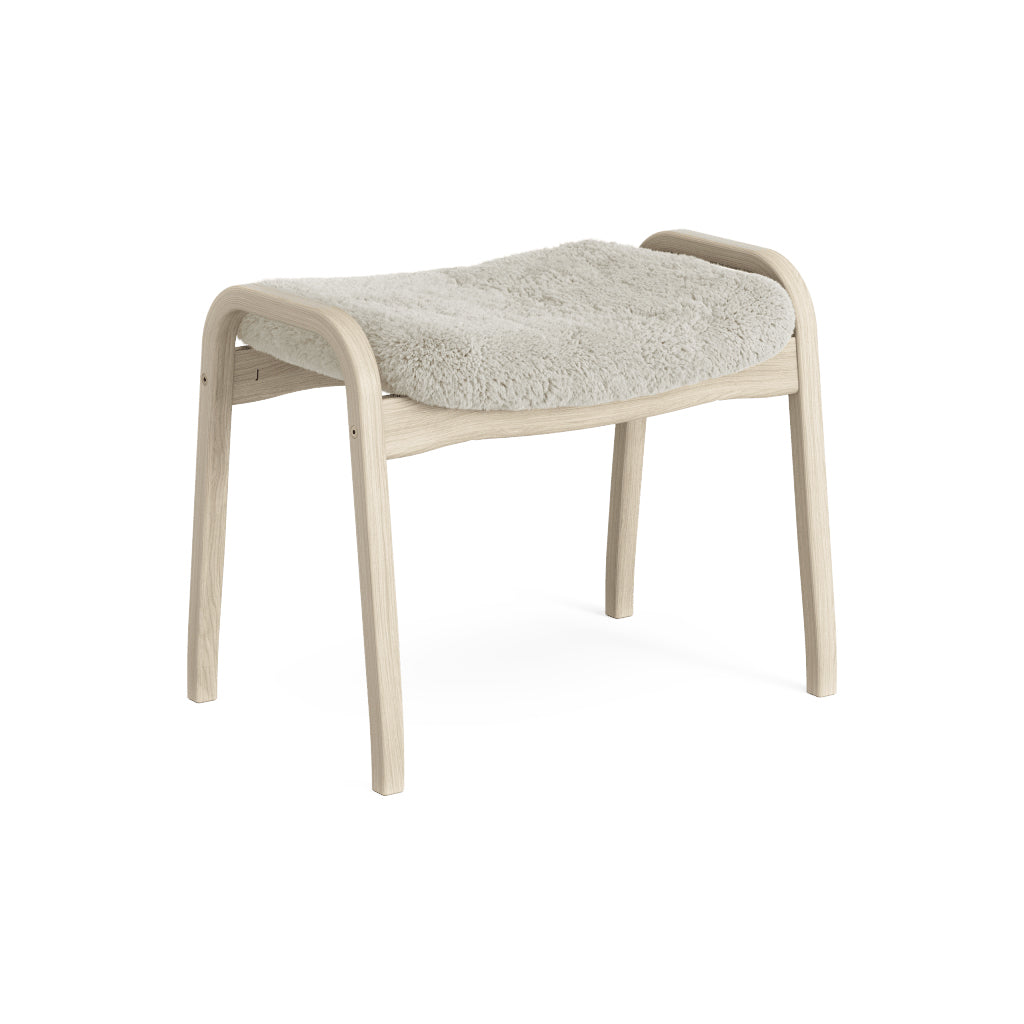 Lamino Stool White Oak Moonlight Sheepskin, Swedese