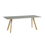 CPH30 Table Clear Lacquered With Grey Linoleum Top, Hay