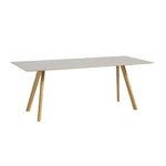 CPH30 Table Clear Lacquered With Off White Linoleum Top, Hay