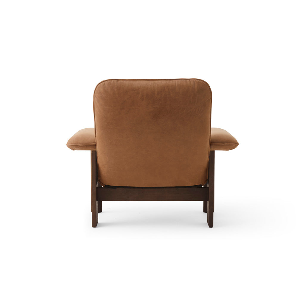 Brasilia Lounge Chair Dark Stained Oak Dunes Cognac 21004, Menu