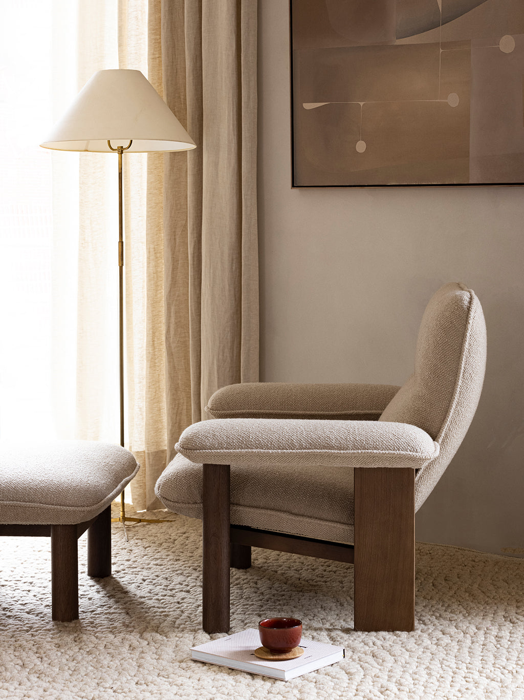 Brasilia Ottoman Dark Stained Oak Bouclé 02, Menu